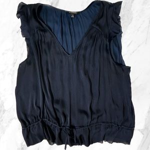 J.Crew XL Navy Satin Blouse